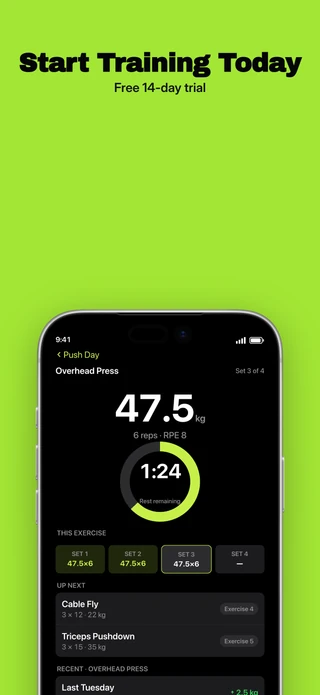Slide 6 of Bold Dark: Start Training Today — Free 14-day trial